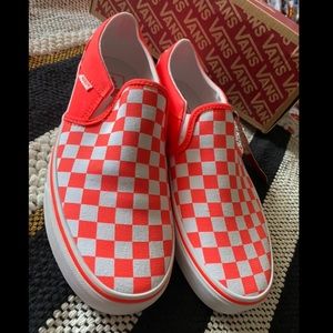 VANS NEON ORANGE ASHER SLIP-ON SNEAKER